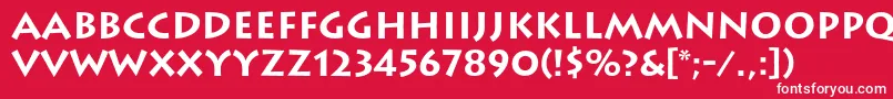 Czcionka LithosBold – białe czcionki na czerwonym tle