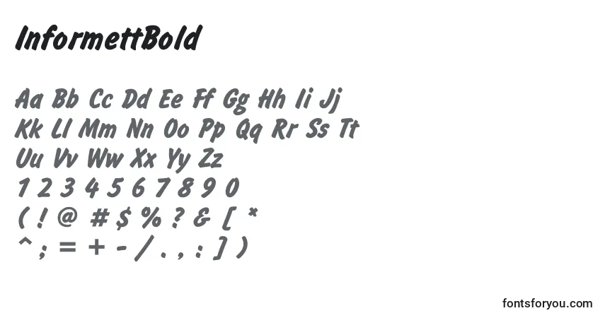 A fonte InformettBold – alfabeto, números, caracteres especiais