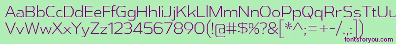 AthabascaLt Font – Purple Fonts on Green Background