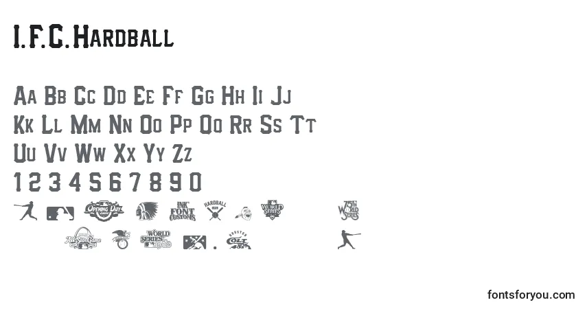 Schriftart I.F.C.Hardball – Alphabet, Zahlen, spezielle Symbole