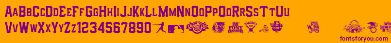 I.F.C.Hardball Font – Purple Fonts on Orange Background