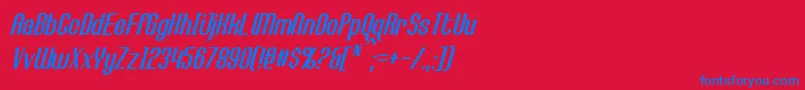 CallieMaeItalic Font – Blue Fonts on Red Background