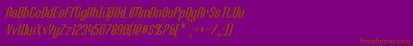 CallieMaeItalic-Schriftart – Braune Schriften auf violettem Hintergrund