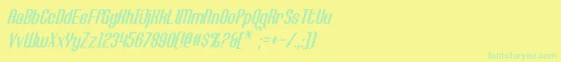 フォントCallieMaeItalic – 黄色い背景に緑の文字