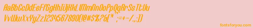 CallieMaeItalic-Schriftart – Orangefarbene Schriften auf rosa Hintergrund