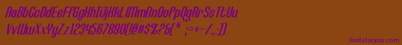 CallieMaeItalic Font – Purple Fonts on Brown Background