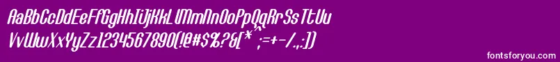 フォントCallieMaeItalic – 紫の背景に白い文字