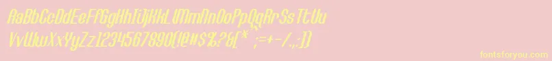 CallieMaeItalic-Schriftart – Gelbe Schriften auf rosa Hintergrund