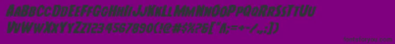 Youngfrankexpandital Font – Black Fonts on Purple Background