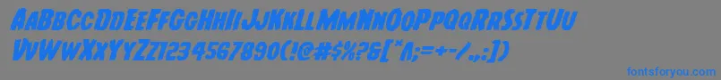 More about Youngfrankexpandital Font Youngfrankexpandital Font – Blue Fonts on Gray Background