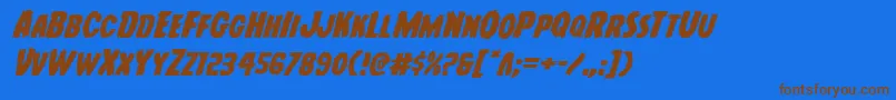 fuente Youngfrankexpandital – Fuentes Marrones Sobre Fondo Azul