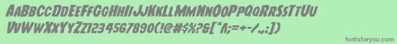 Youngfrankexpandital Font – Gray Fonts on Green Background