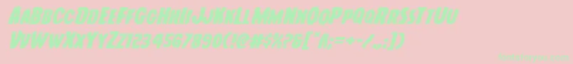 Youngfrankexpandital-Schriftart – Grüne Schriften auf rosa Hintergrund