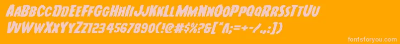 Youngfrankexpandital-Schriftart – Rosa Schriften auf orangefarbenem Hintergrund