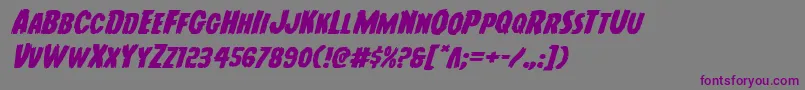 Youngfrankexpandital Font – Purple Fonts on Gray Background