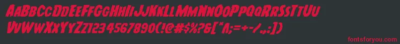 Youngfrankexpandital Font – Red Fonts on Black Background