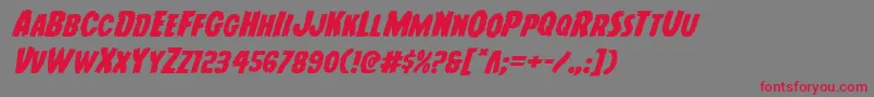 Youngfrankexpandital Font – Red Fonts on Gray Background