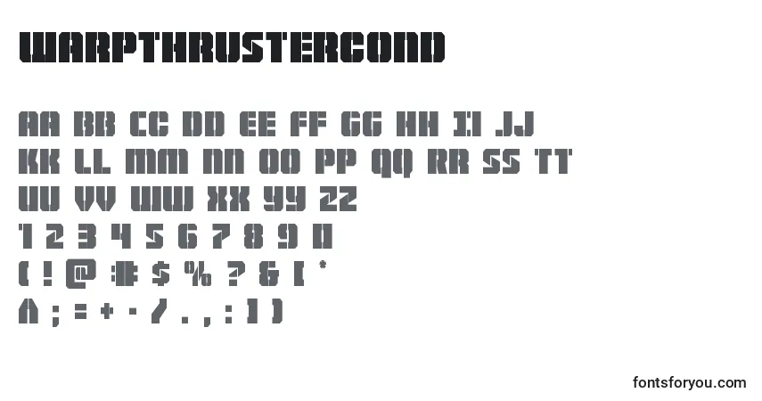 Шрифт Warpthrustercond – алфавит, цифры, специальные символы