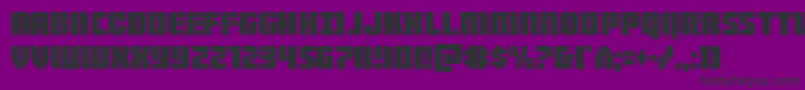 Warpthrustercond-Schriftart – Schwarze Schriften auf violettem Hintergrund