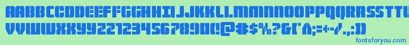 Warpthrustercond Font – Blue Fonts on Green Background