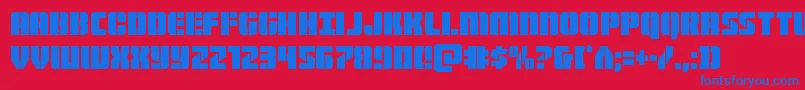 Warpthrustercond Font – Blue Fonts on Red Background