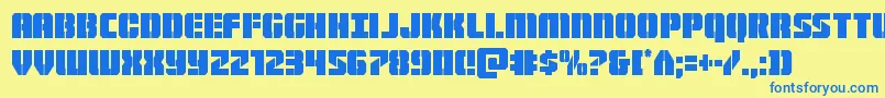 Warpthrustercond Font – Blue Fonts on Yellow Background