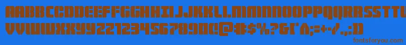 Warpthrustercond Font – Brown Fonts on Blue Background