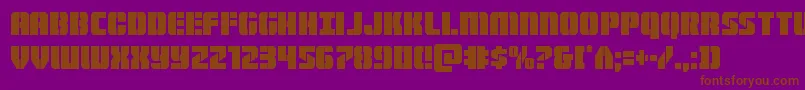 Warpthrustercond Font – Brown Fonts on Purple Background