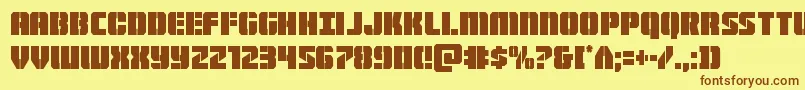 Warpthrustercond Font – Brown Fonts on Yellow Background