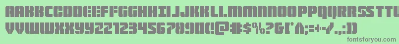 Warpthrustercond Font – Gray Fonts on Green Background