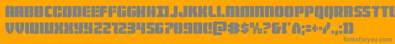 Warpthrustercond Font – Gray Fonts on Orange Background