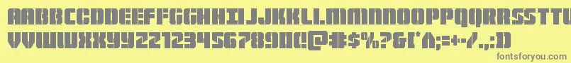 Warpthrustercond Font – Gray Fonts on Yellow Background