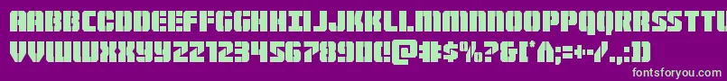 Warpthrustercond Font – Green Fonts on Purple Background