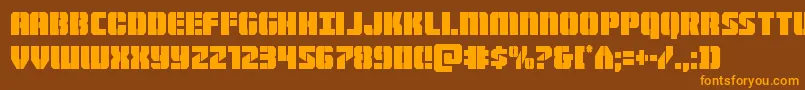 Warpthrustercond Font – Orange Fonts on Brown Background