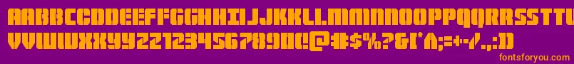 Warpthrustercond Font – Orange Fonts on Purple Background