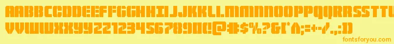 Warpthrustercond Font – Orange Fonts on Yellow Background