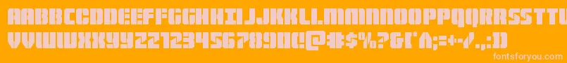 Warpthrustercond Font – Pink Fonts on Orange Background