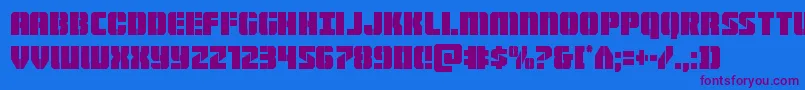 Warpthrustercond Font – Purple Fonts on Blue Background