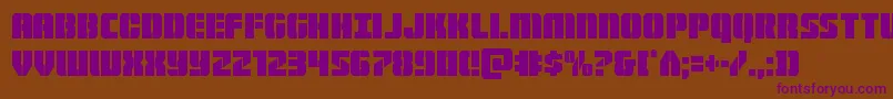 Warpthrustercond Font – Purple Fonts on Brown Background