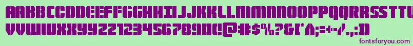 Warpthrustercond Font – Purple Fonts on Green Background