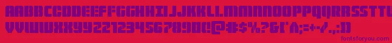 Warpthrustercond Font – Purple Fonts on Red Background