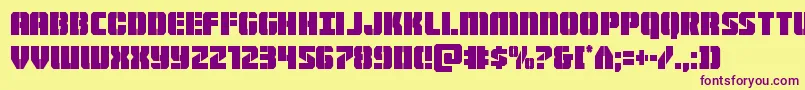 Warpthrustercond Font – Purple Fonts on Yellow Background