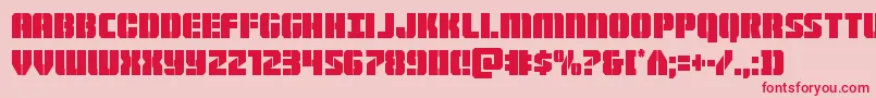 Warpthrustercond Font – Red Fonts on Pink Background