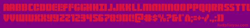 Warpthrustercond Font – Red Fonts on Purple Background