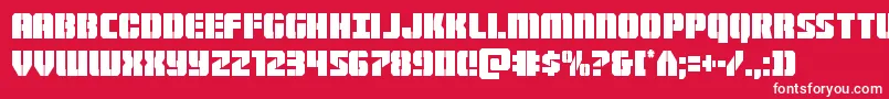 Warpthrustercond Font – White Fonts on Red Background