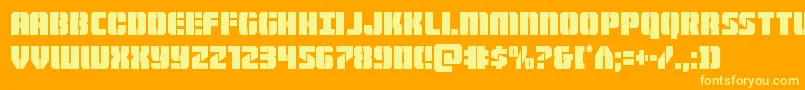 Warpthrustercond Font – Yellow Fonts on Orange Background