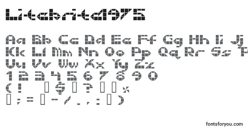 Czcionka Litebrite1975 – alfabet, cyfry, specjalne znaki