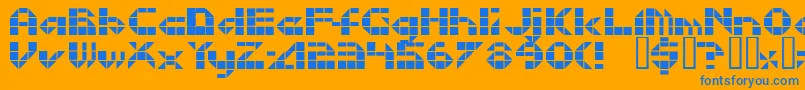Litebrite1975 Font – Blue Fonts on Orange Background