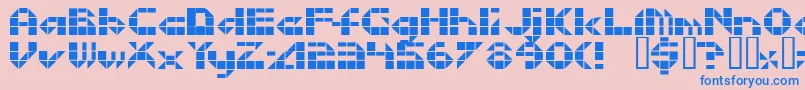 Litebrite1975 Font – Blue Fonts on Pink Background