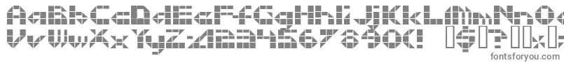 Litebrite1975-fontti – harmaat kirjasimet valkoisella taustalla